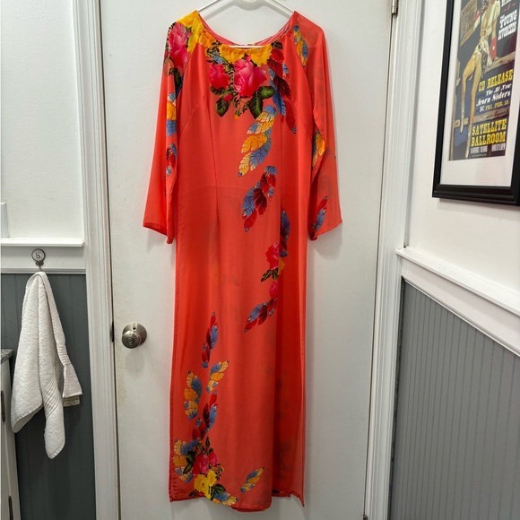 Vintage Peach Floral Dress/Top - Picture 1 of 10